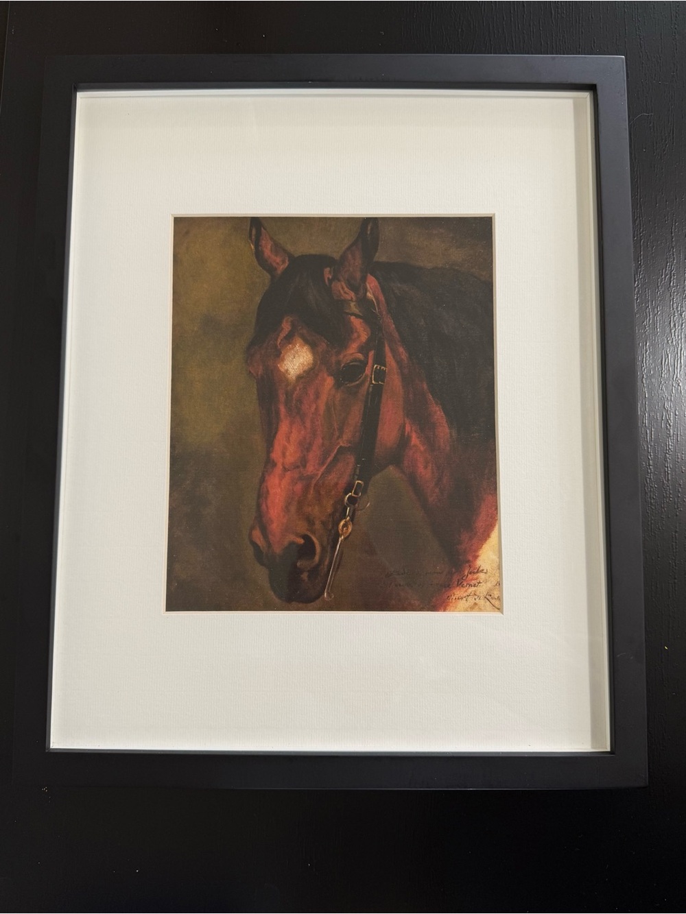 Framed Brown Horse Portrait Wall Art - Classic Equestrian Print